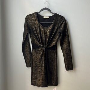 Elegant Black and Gold Women's Dress